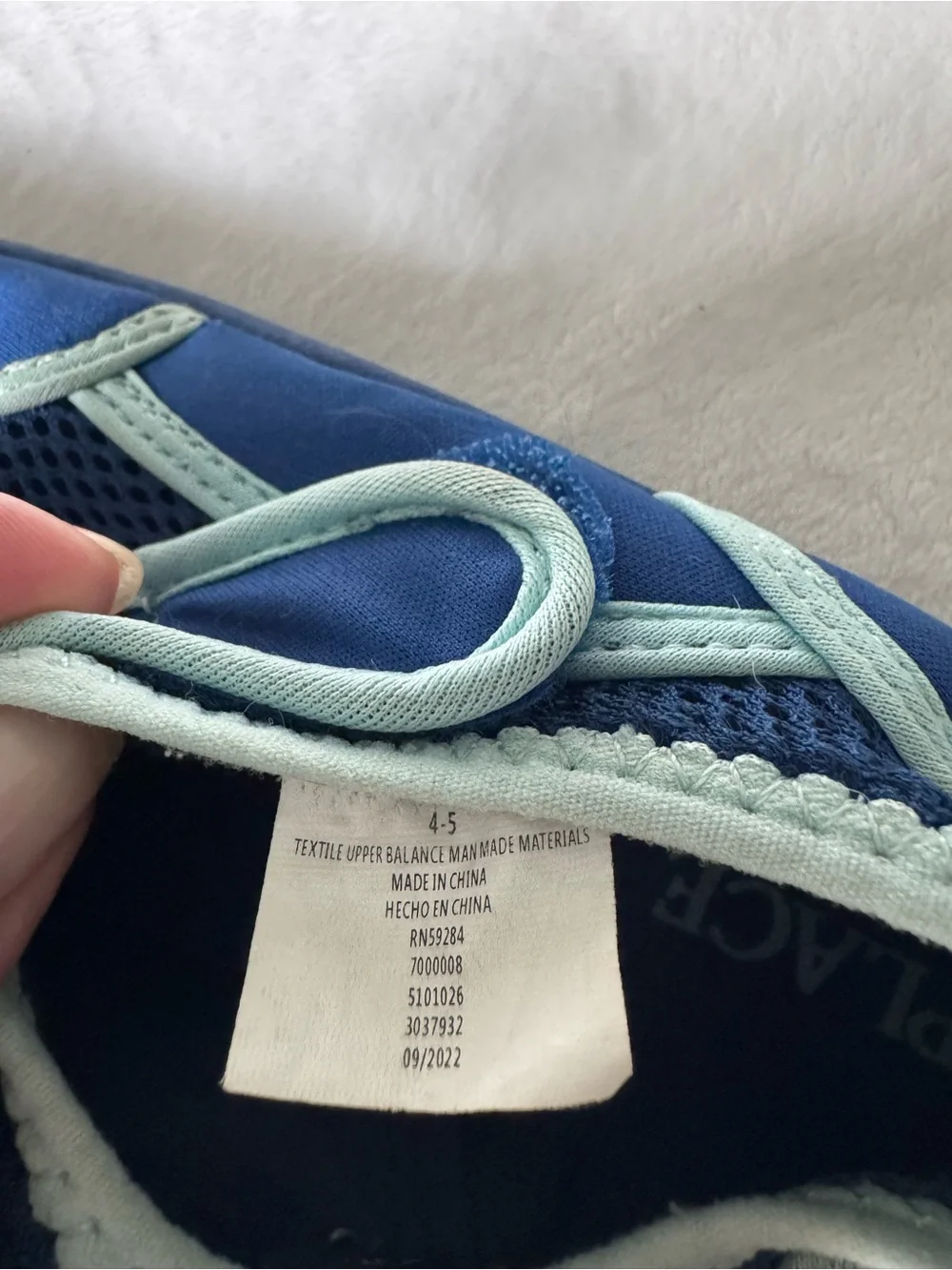 The Children's Place Navy Blue Water Shoes with Light Blue Trim